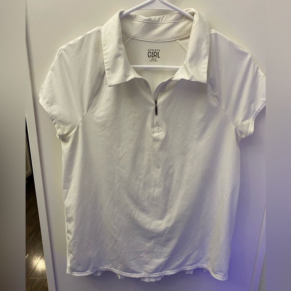 Athleta White Short Sleeve Tee Relaxed Fit